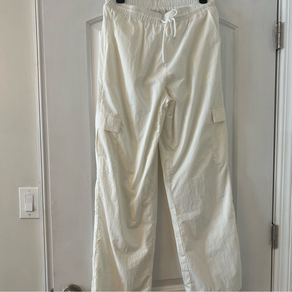 Princess Polly White Parachute Straight Leg Pants